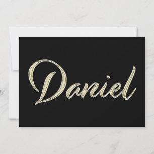 Daniel Name white gold Handwriting Karte