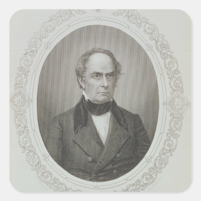 Daniel Webster Quadratischer Aufkleber (Vorderseite)