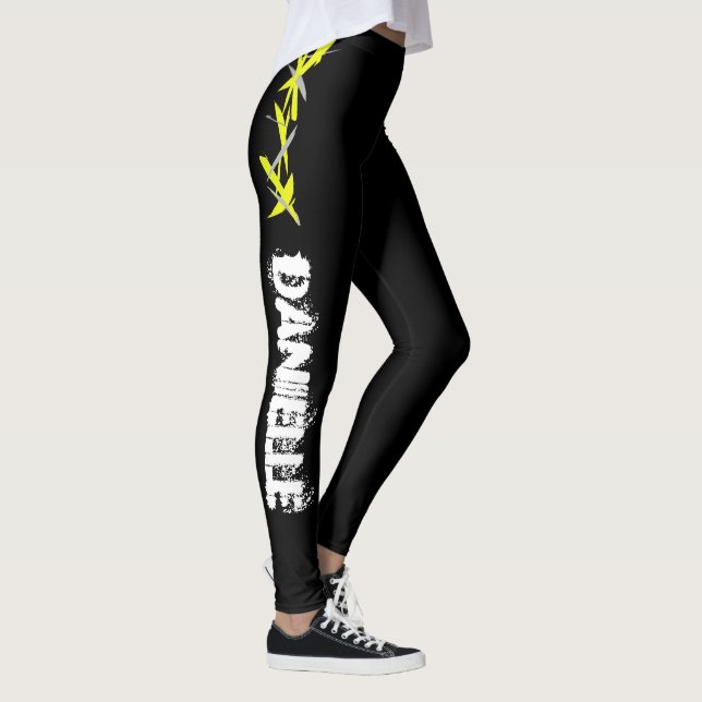 Danielle Ajouter Votre Nom Leggings Art Abstrait (Droite)