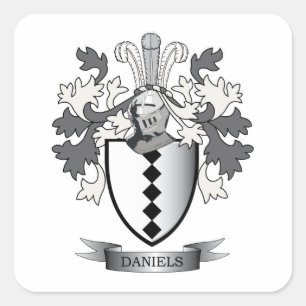 Daniels-Familienwappen-Wappen Quadratischer Aufkleber