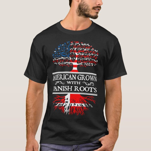 dänisch - Amerikaner gewachsen mit dänischen T-Shirt (Vorderseite)