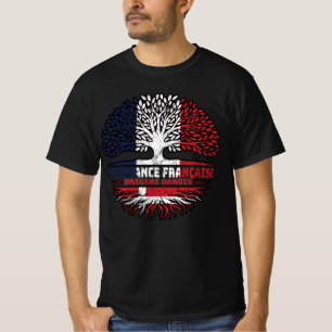 Dänisch-Dänisch Frankreich Tree Roots Flag T-Shirt