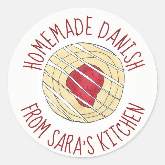 Dänisch, hausgemacht, gebacken von Konditorei Koch Runder Aufkleber (Vorderseite)