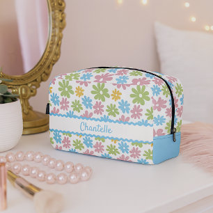 Dänisch Pastell Blau Röte Pink Grün Blumenmuster Waschbeutel
