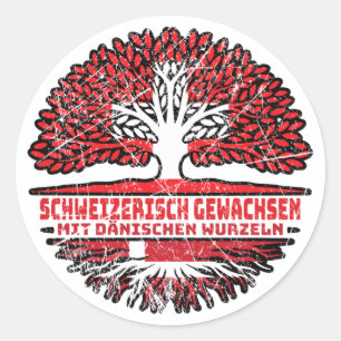 Dänisch Schweizer Runder Aufkleber
