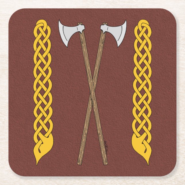 Dänisch/Wikingaketten überquert mit Kunstwerken Rechteckiger Pappuntersetzer (Vorderseite)