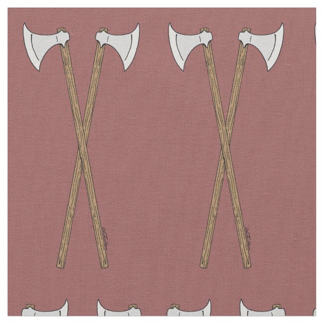 Dänisch/Wikingerachse überquert Stoff (Nahaufnahme)