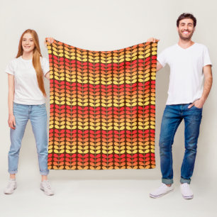 Dänische Blätter des Mittelalters, braun, orange & Fleecedecke