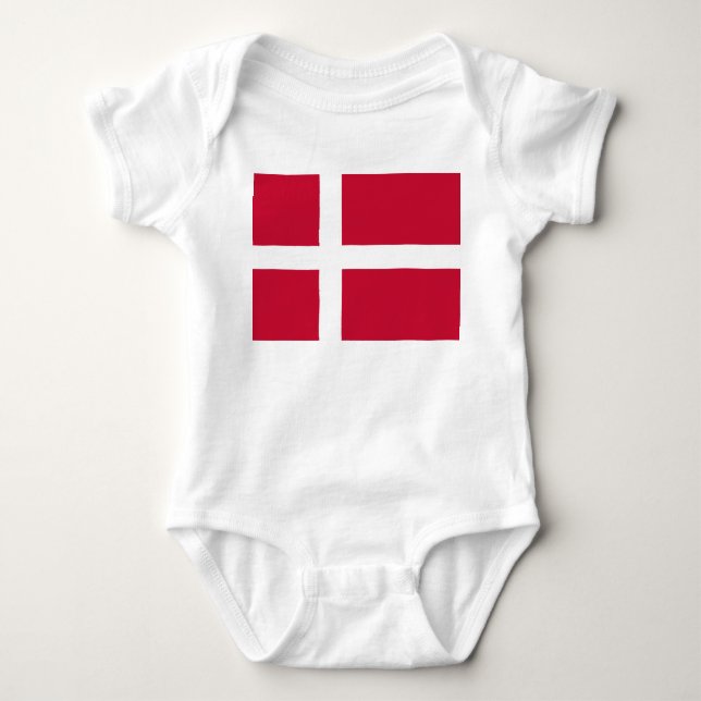 Dänische Flagge Baby Strampler (Vorderseite)