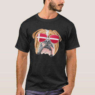 Dänische Flagge Bulldogge Hund Dänemark Tasche T-Shirt