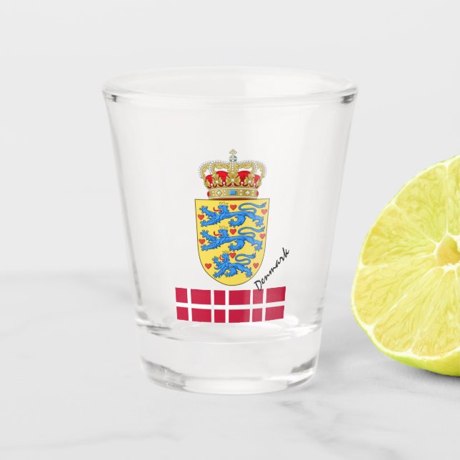 Dänische Flagge / Dänemark Land Patriot / Sport Schnapsglas (Vorderseite)