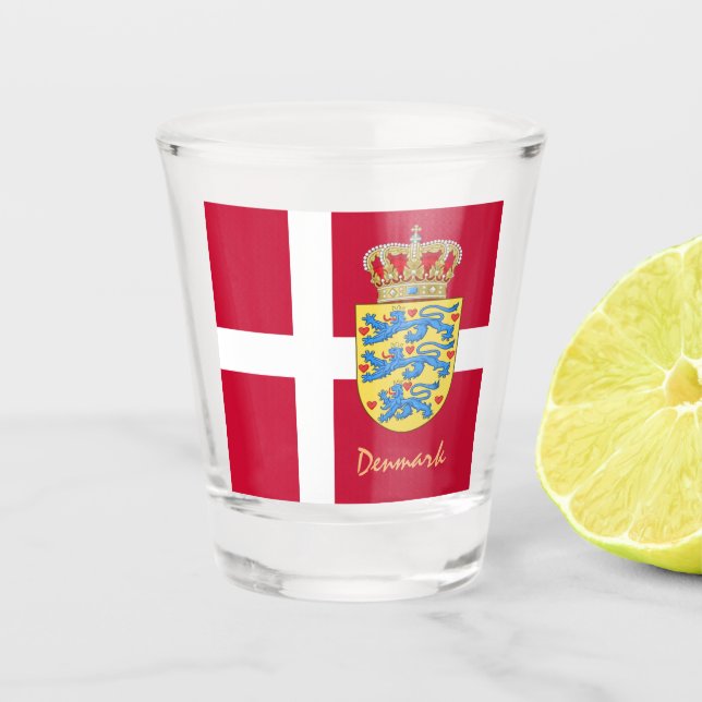 Dänische Flagge & Dänemark Land Patriot / sports S Schnapsglas (Vorderseite)