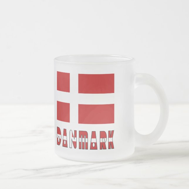 Dänische Flagge Danmark Dannebrog Mattglastasse (Rechts)