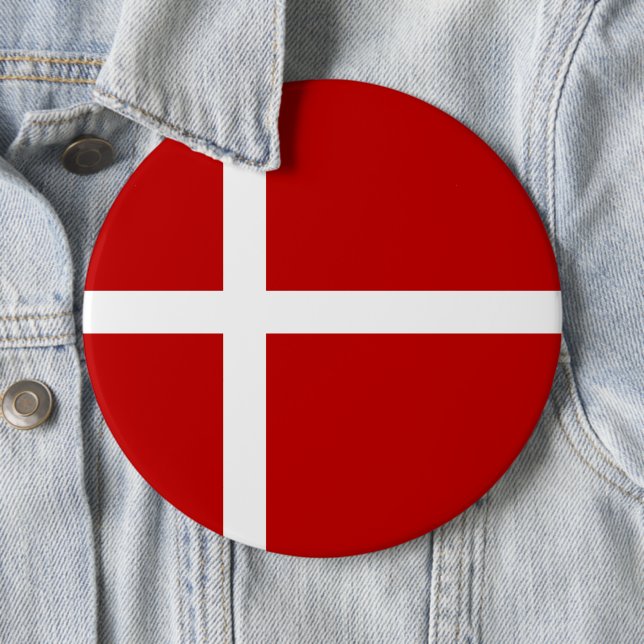 Dänische Flagge Dannebrog Red White Button (Beispiel)