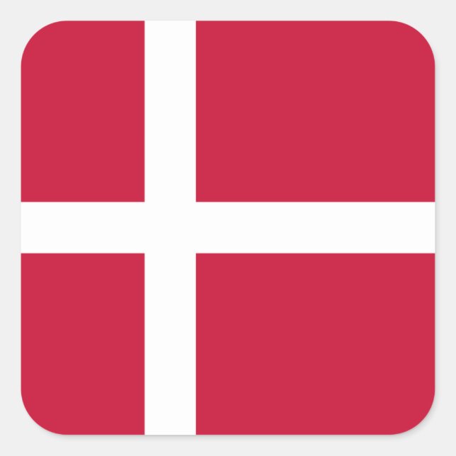 Dänische Flagge, Flagge Dänemarks Quadratischer Aufkleber (Vorderseite)