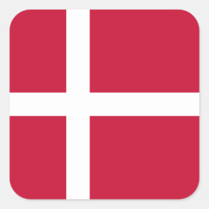 Dänische Flagge, Flagge Dänemarks Quadratischer Aufkleber