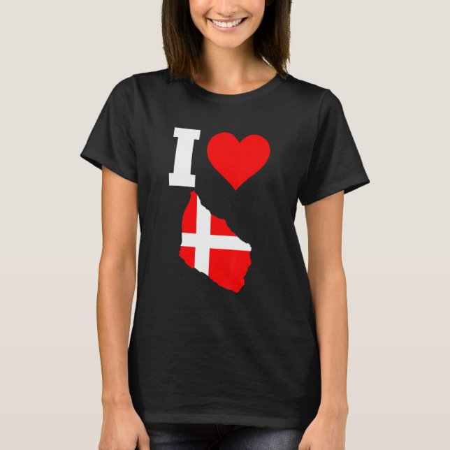 dänische Flagge für Bornholm I Liebe Bornholm T-Shirt (Vorderseite)