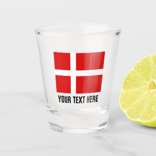 Dänische Flagge für Dänisches Trinkschotterglas Schnapsglas
