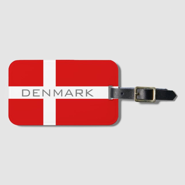 Dänische Flagge für Zollgepäck Gepäckanhänger (Vorderseite (Horizontal))