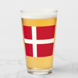 Dänische Flagge Glas