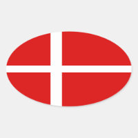 dänische Flagge: ovaler Aufkleber