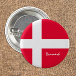 Dänische Flagge patriotisch & dänische Mode / Spor Button<br><div class="desc">Buttons: Dänemark & Dänische Flagge - Liebe meines Landes,  Reise,  Urlaub,  Nationalpatrioten / Sportfans</div>