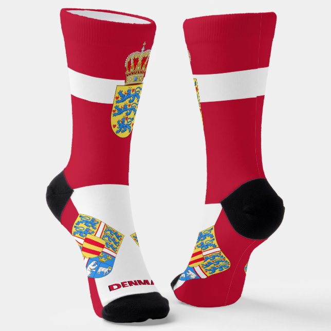 Dänische Flagge Patriotisch, Nachhaltig Dänemark P Socken (Gewinkelt)