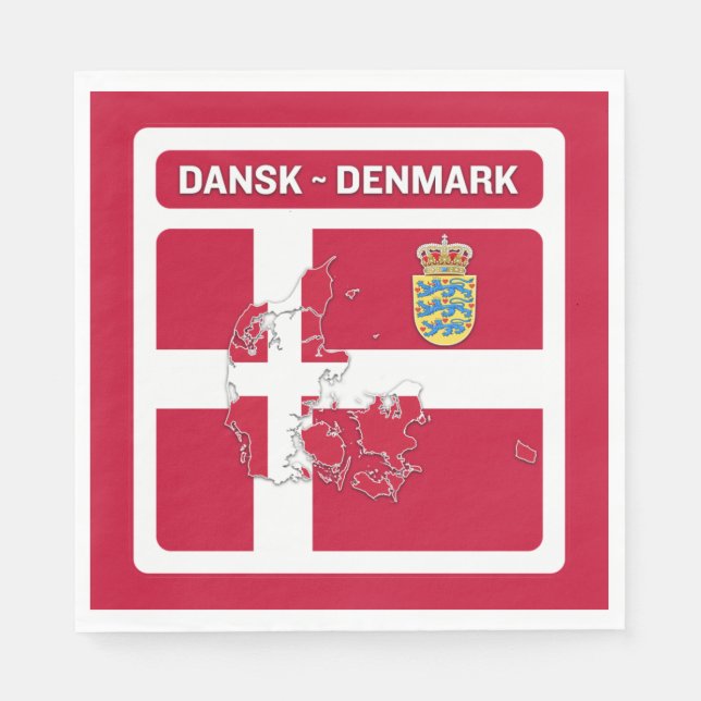 dänische Flagge Serviette (Vorderseite)