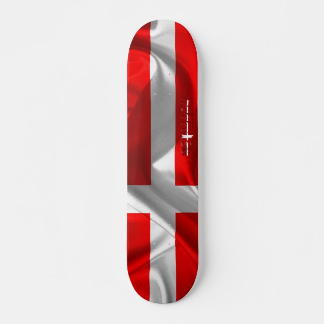 Dänische Flagge Skateboard (Vorne)
