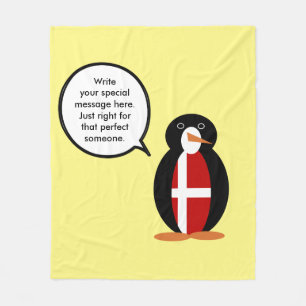 Dänische Flagge Sprechende Ms Pinguin Personalisie Fleecedecke