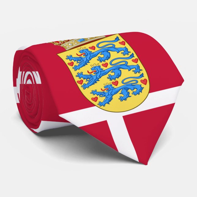 Dänische Flagge und Wappen, Flagge Dänemarks Krawatte (Gerollt)