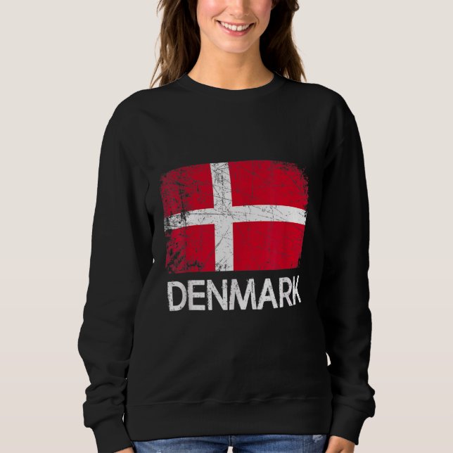 Dänische Flagge Vintag Sweatshirt (Vorderseite)