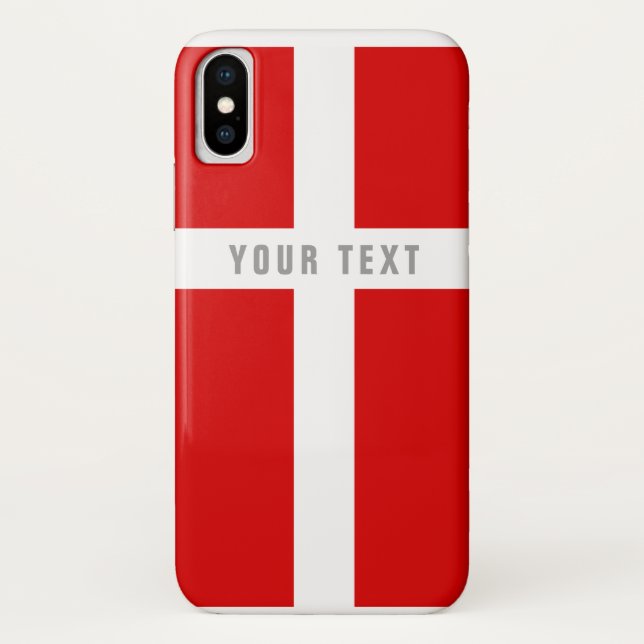Dänische Flagge von Dänemark personalisiert Case-Mate iPhone Hülle (Rückseite)