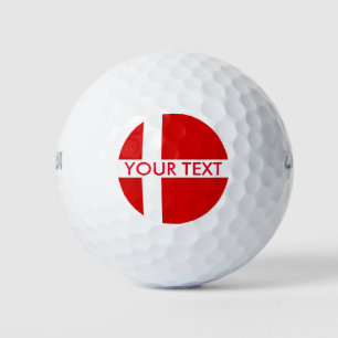 Dänische Flagge Zollgolfball-Set für Dänemark Golfball