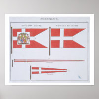 Dänische Flaggen, aus einem französischen Flaggenb