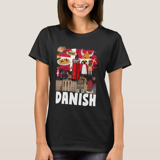 Dänische Flaggenoutfit Idee für Kinder Dänemark Fl T-Shirt (Vorderseite)