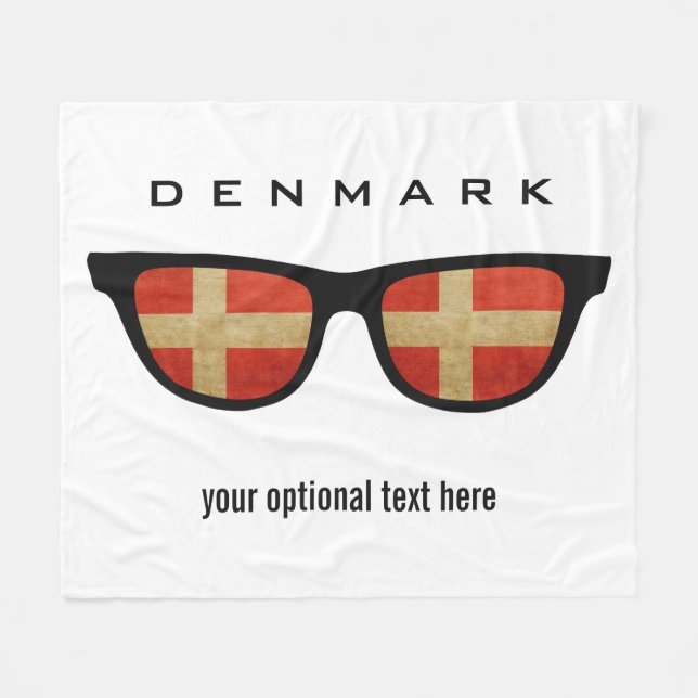 Dänische Shades-Decken für Text und Farbe Fleecedecke (Vorderseite (Horizontal))