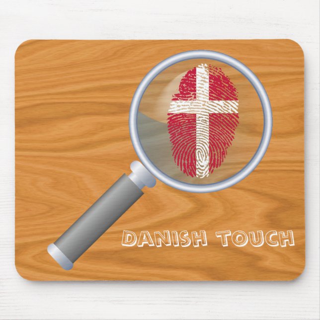 Dänische Touch-Fingerabdruckflagge Mousepad (Vorne)