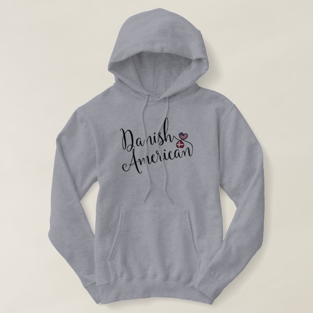 Dänischer Amerikaner Entwinted HerzenHoodie Hoodie (Design vorne)