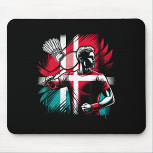 Dänischer Badmintonspieler stolzer Patriot Athlet Mousepad