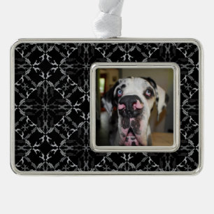 Dänischer Dogge-Schmuck Rahmen-Ornament Silber