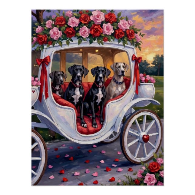 Dänischer Dogge Valentinstag Poster (Vorderseite)
