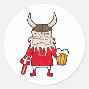 Dänischer Viking-Fan Runder Aufkleber