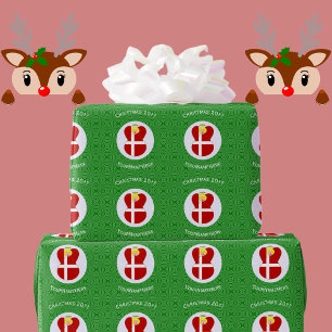 Dänischer Weihnachtsangel Personalisiert Geschenkpapier