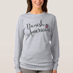 Dänisches Amerikaner Entwinted Herz-T-Shirt T-Shirt