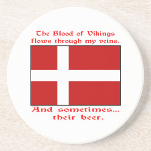 Dänisches Blut & Bier Wikinger Getränkeuntersetzer
