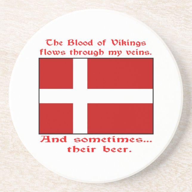 Dänisches Blut & Bier Wikinger Getränkeuntersetzer (Vorne)