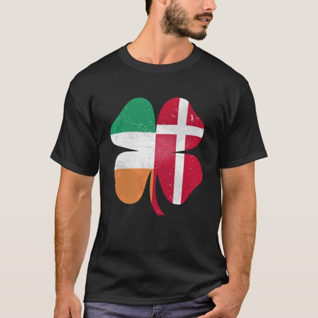 Dänisches irisches Kleeblatt Dänemark Irland St. P T-Shirt (Vorderseite)