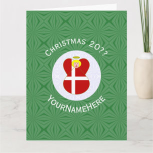 Danish Angel Christmas Flag Personalisiert Karte