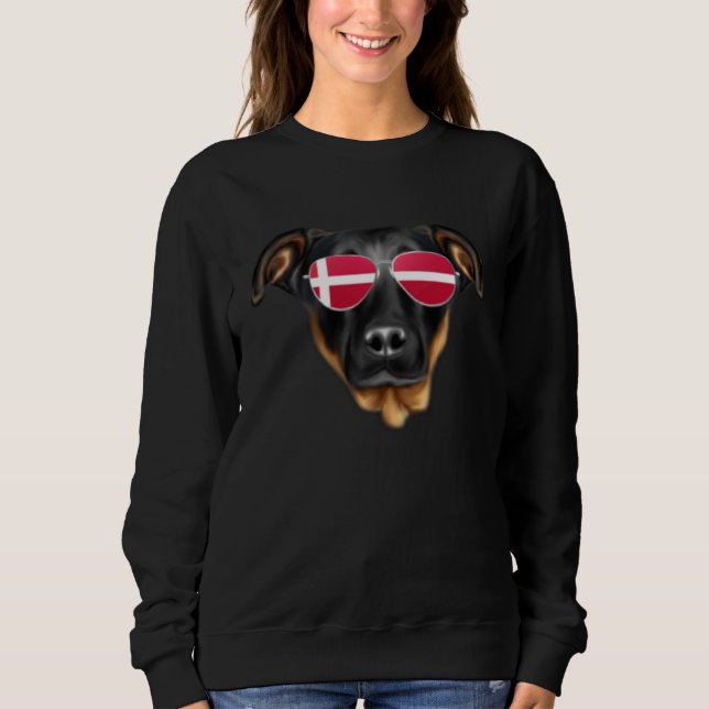 Danish Flag Beauceron Dog Denmark Pocket Sweatshirt (Vorderseite)